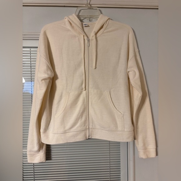 Old Navy Tops - Old Navy Cream Zip-Up Hoodie